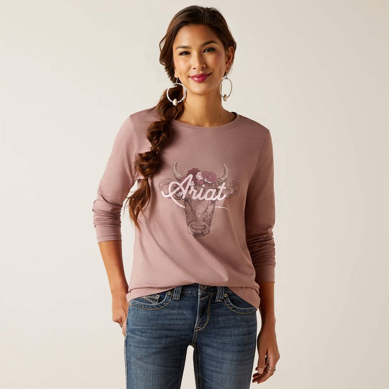 Ariat Fawna T-Shirt Twilight Mauve Femme | VTR-64526370