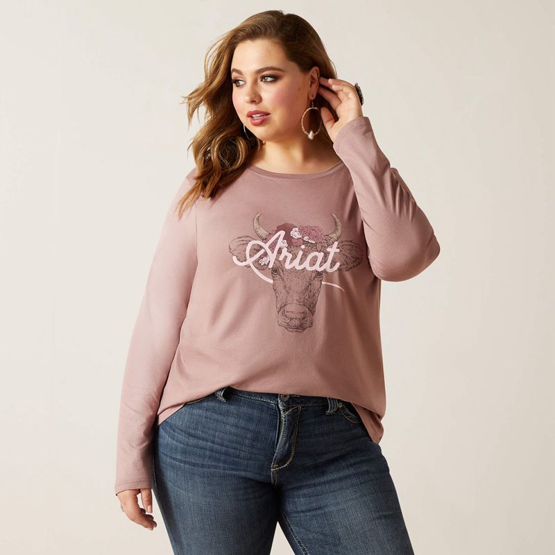 Ariat Fawna T-Shirt Twilight Mauve Femme | VTR-64526370