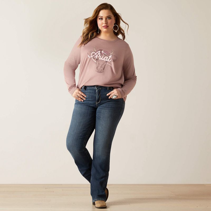 Ariat Fawna T-Shirt Twilight Mauve Femme | VTR-64526370