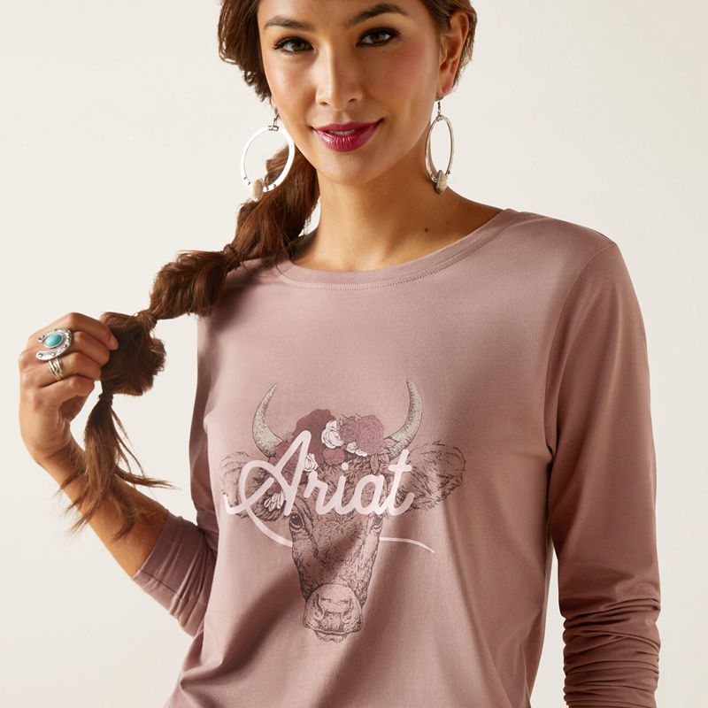 Ariat Fawna T-Shirt Twilight Mauve Femme | VTR-64526370