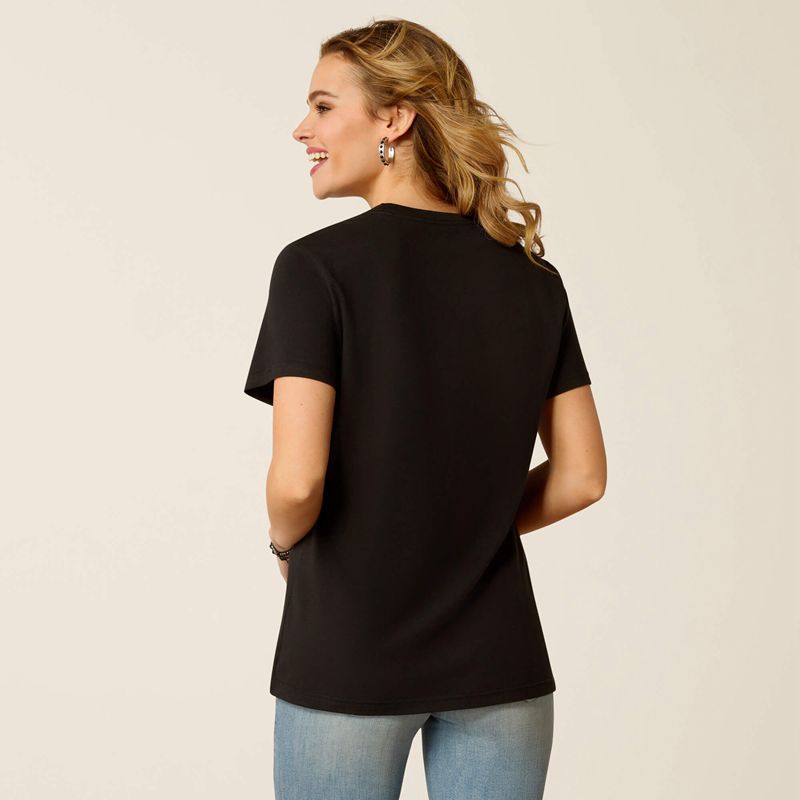 Ariat Established Boot Co T-Shirt Noir Femme | AVT-63597866