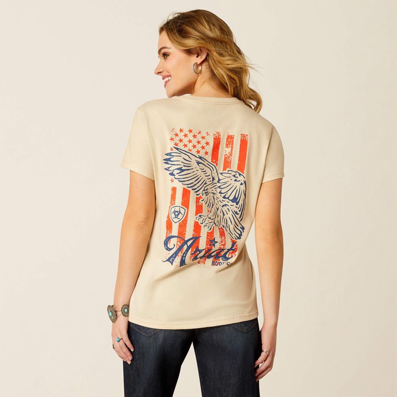 Ariat Eagle Proud T-Shirt Natural Femme | NGM-06425747