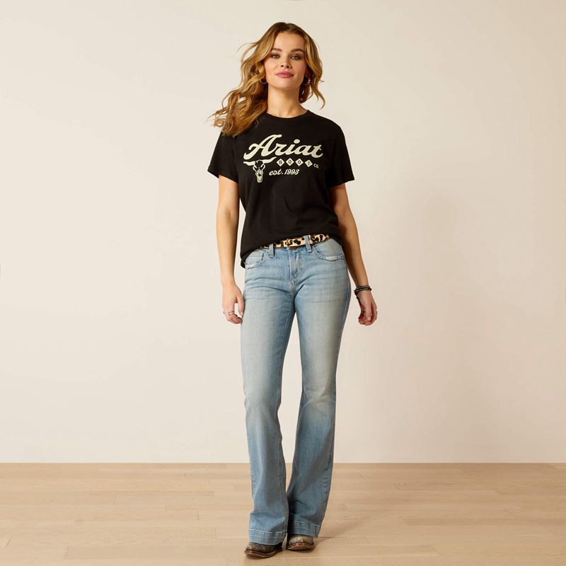 Ariat Established Boot Co T-Shirt Noir Femme | AVT-63597866