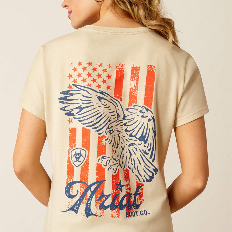 Ariat Eagle Proud T-Shirt Natural Femme | NGM-06425747