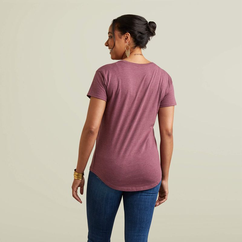 Ariat Cow Gal T-Shirt Bordeaux Femme | MFJ-52678541