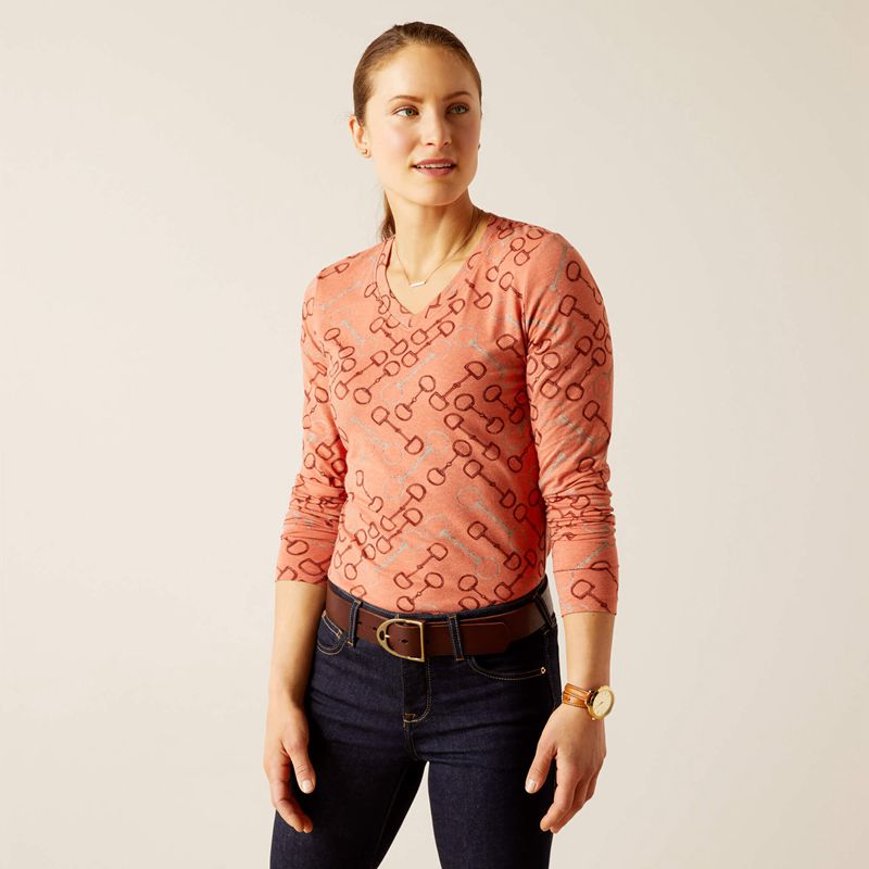 Ariat Bit T-Shirt Burnt Brick Femme | XAQ-00152265