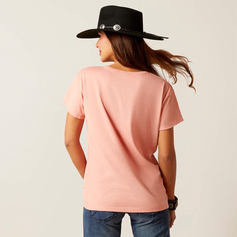 Ariat Cow Chart T-Shirt Sunset Heather Femme | ZTD-65073021