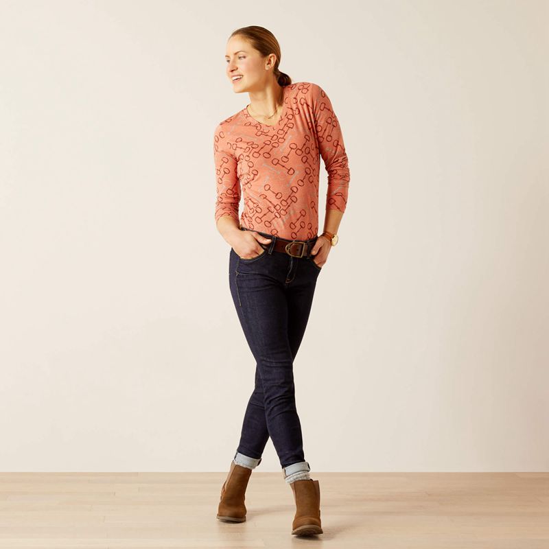 Ariat Bit T-Shirt Burnt Brick Femme | XAQ-00152265