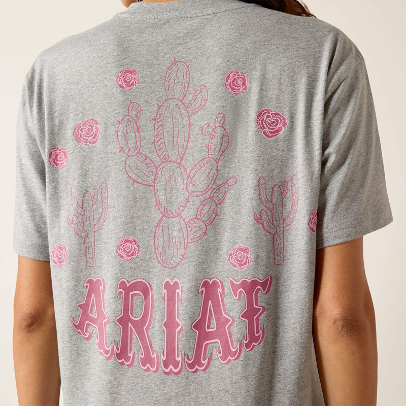 Ariat Cactus Rose T-Shirt Grise Femme | CKJ-07984583