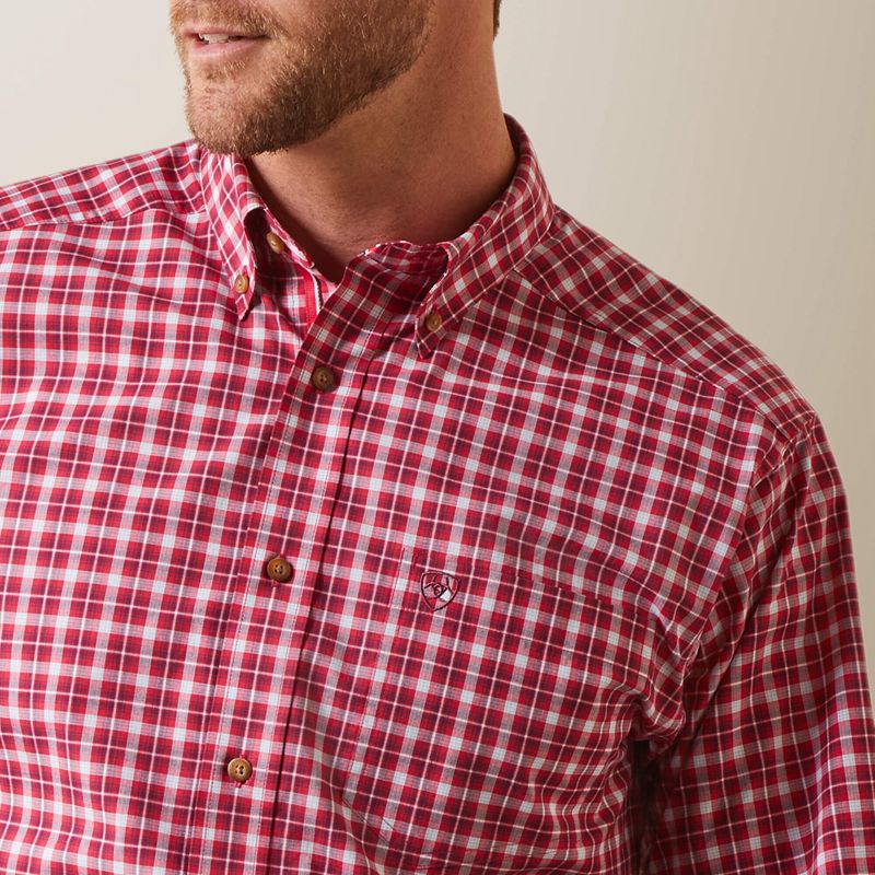 Ariat Pro Series Indiana Fitted Shirt Rose Rouge Homme | RFH-82616618