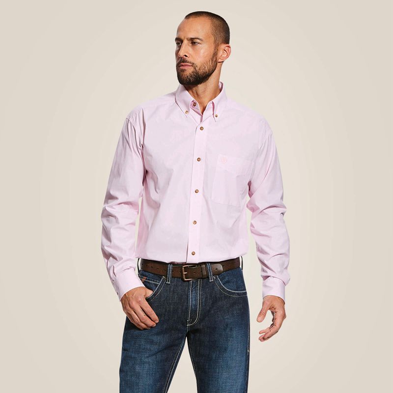 Ariat Pro Series Dayne Mini Stripe Shirt Rose Homme | ZKD-13809313