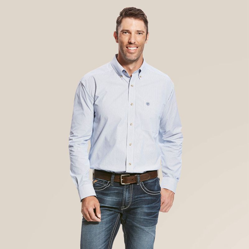 Ariat Pro Series Dayne Mini Stripe Shirt Bleu Homme | OXW-21689960