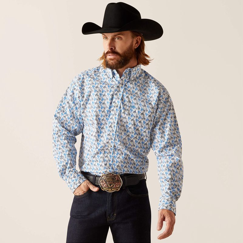 Ariat Peerce Classic Fit Shirt Blanche Homme | IDS-13209507