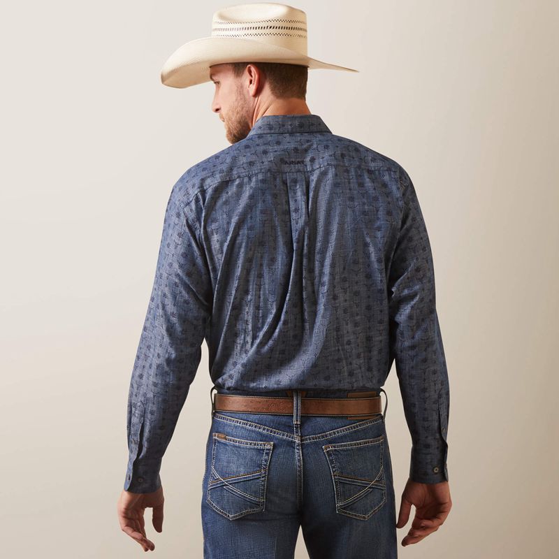 Ariat Noah Classic Fit Shirt Bleu Homme | LOU-60901307