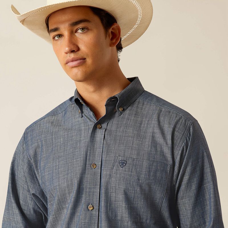 Ariat Patrick Classic Fit Shirt Bleu Homme | PYW-33579428