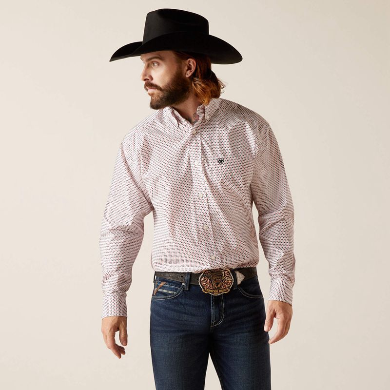 Ariat Neithan Classic Fit Shirt Blanche Homme | FSB-01522373