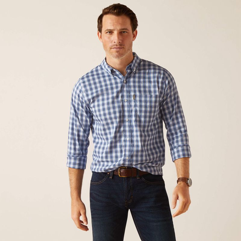 Ariat Napa Shirt Bleu Homme | LSE-17301229