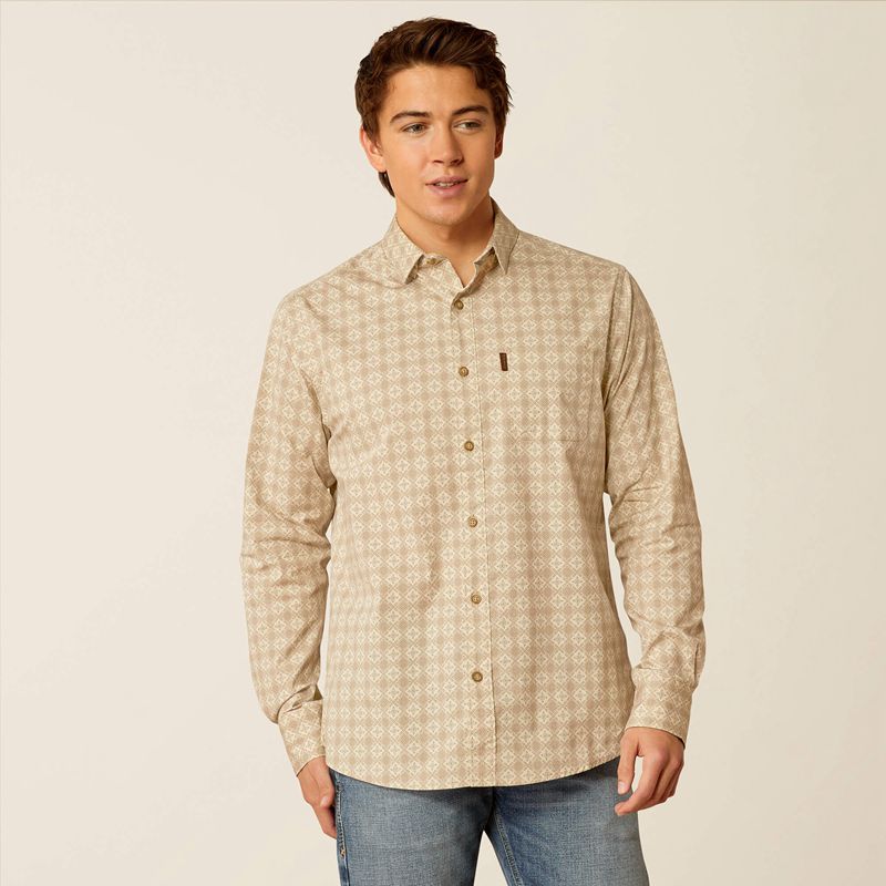 Ariat Morgan Modern Fit Shirt Pumice Stone Homme | QGI-11503027