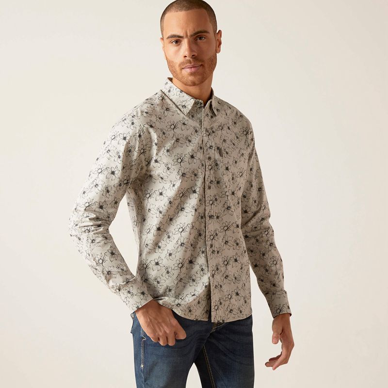 Ariat Memphis Stretch Modern Fit Shirt Grise Homme | YFC-10485080