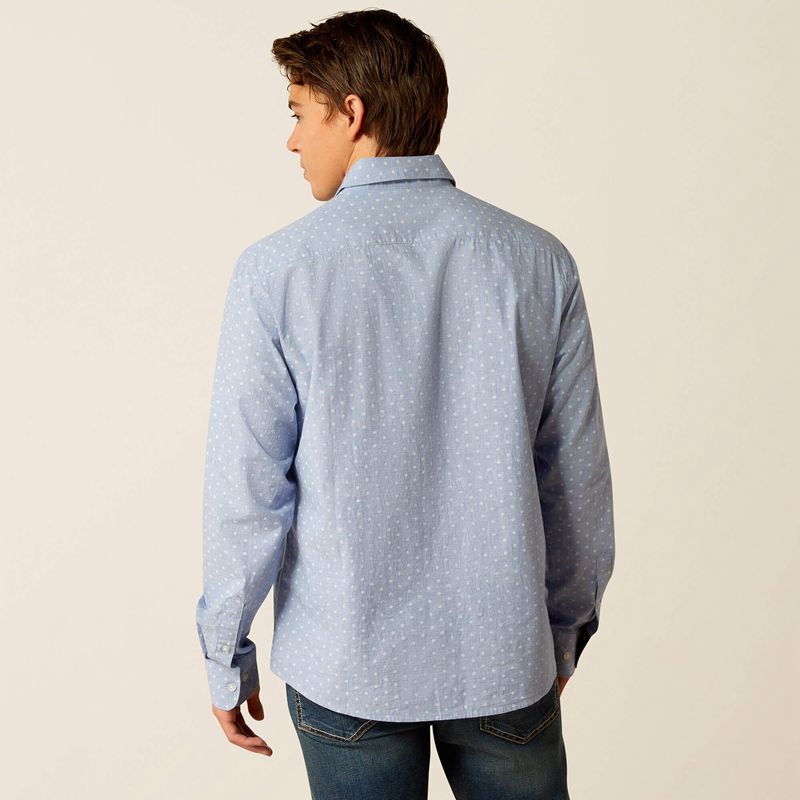 Ariat Memphis Modern Fit Shirt Bleu Homme | KIO-89198399