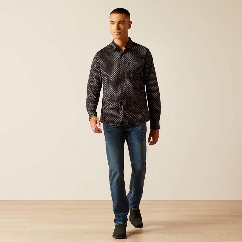 Ariat Mitchell Stretch Modern Fit Shirt Phantom Homme | STW-99915454