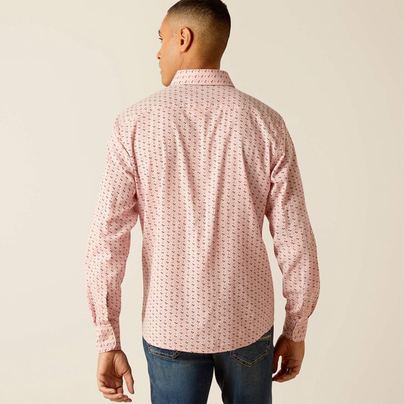 Ariat Marshall Stretch Modern Fit Shirt Rose Homme | LPX-86405540