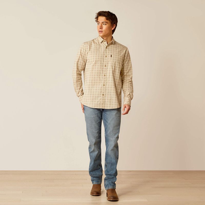 Ariat Morgan Modern Fit Shirt Pumice Stone Homme | QGI-11503027