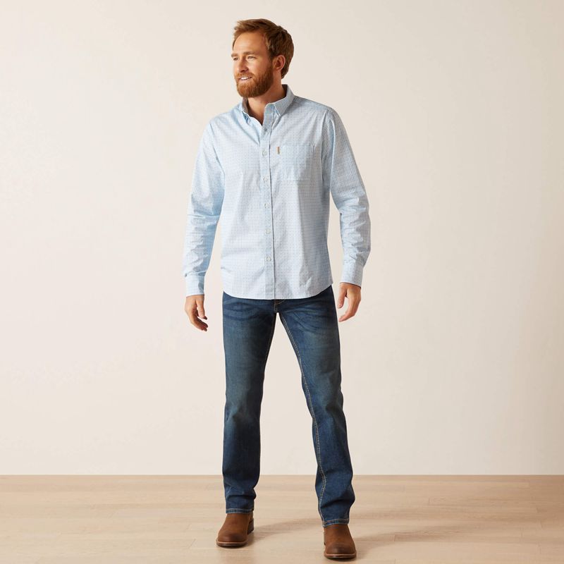 Ariat Madden Stretch Modern Fit Shirt Blanche Homme | PJP-40901107