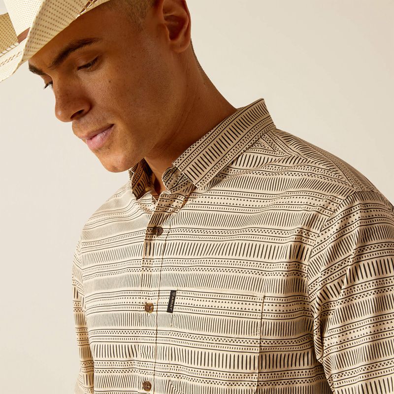 Ariat Marvin Stretch Modern Fit Shirt Sandshell Homme | HYX-09331497