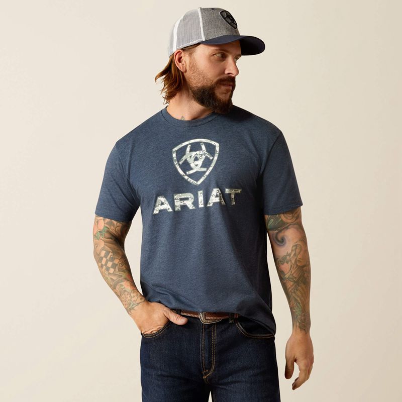 Ariat Liberty Usa Digi Camo T-Shirt Bleu Marine Homme | PLZ-95305584