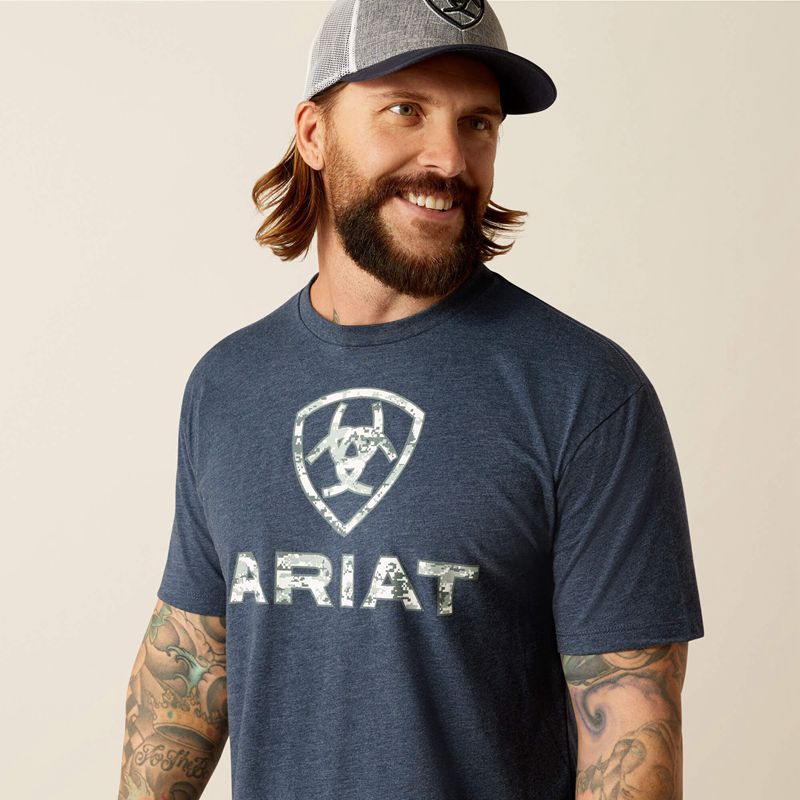 Ariat Liberty Usa Digi Camo T-Shirt Bleu Marine Homme | PLZ-95305584