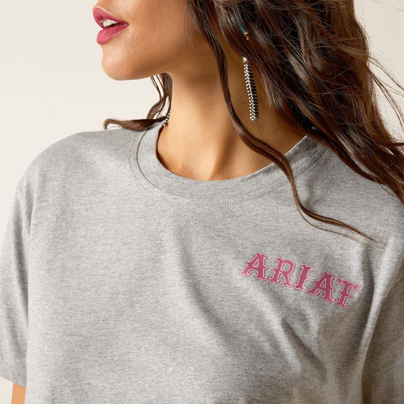 Ariat Cactus Rose T-Shirt Grise Femme | CKJ-07984583