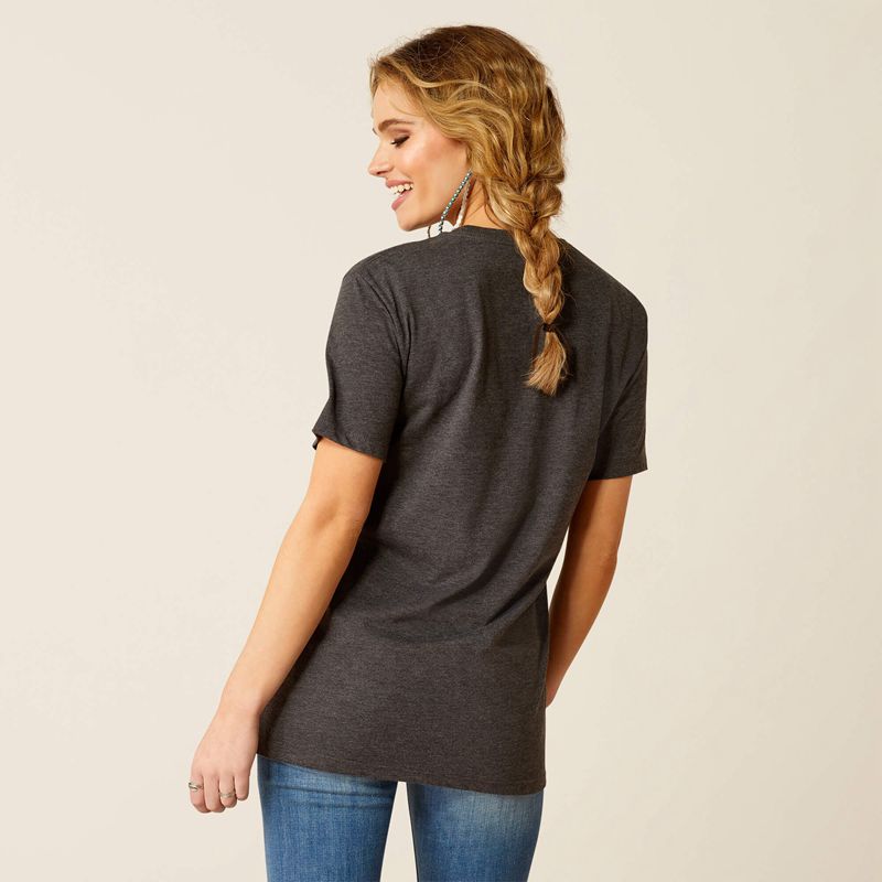 Ariat Barrel Beauty T-Shirt Charcoal Heather Femme | DMC-13140895