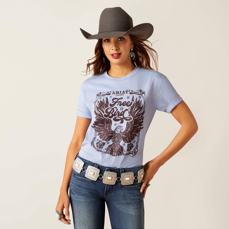 Ariat American Free T-Shirt Orchid Heather Femme | QFC-44093404