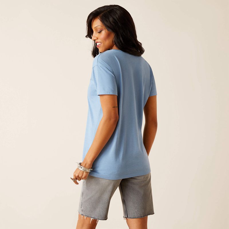 Ariat Acres T-Shirt Bleu Clair Femme | OHE-69404750