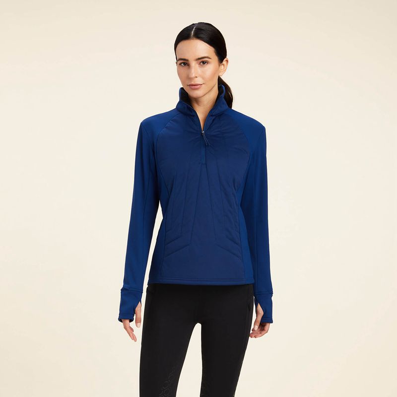 Ariat Venture 1/2 Zip Sweatshirt Bleu Femme | DGH-89177598