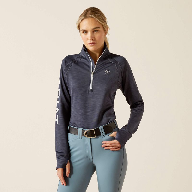 Ariat Tek Team 1/2 Zip Sweatshirt Bleu Femme | IZC-96672813