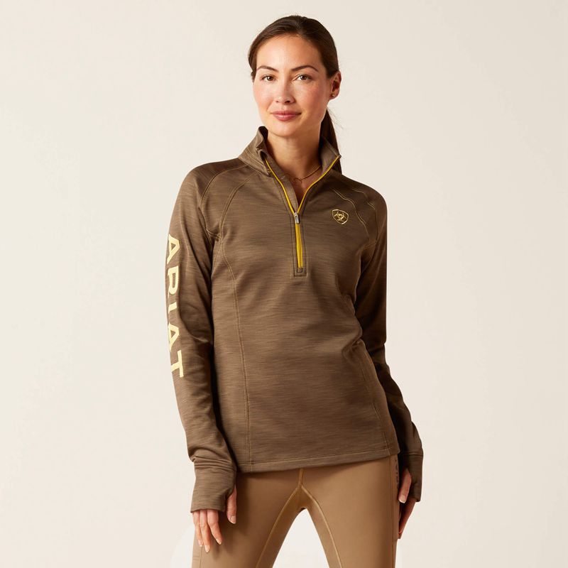 Ariat Tek Team 1/2 Zip Sweatshirt Canteen Femme | EGY-30909682