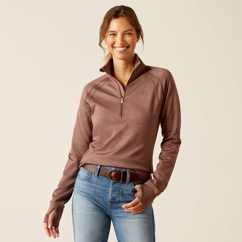 Ariat Tek Team 1/2 Zip Sweatshirt Twilight Mauve Femme | WCQ-67933145