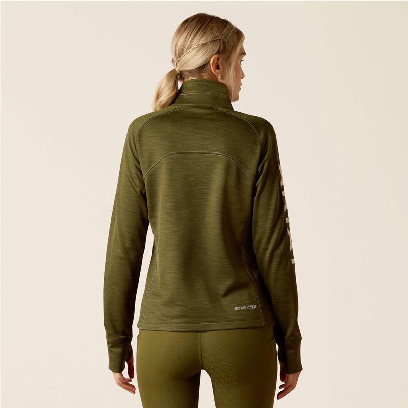 Ariat Tek Team 1/2 Zip Sweatshirt Winter Moss Femme | AFR-26596526