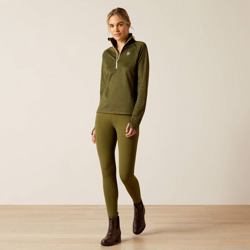 Ariat Tek Team 1/2 Zip Sweatshirt Winter Moss Femme | AFR-26596526