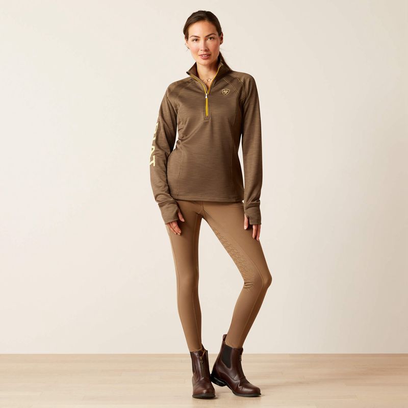 Ariat Tek Team 1/2 Zip Sweatshirt Canteen Femme | EGY-30909682