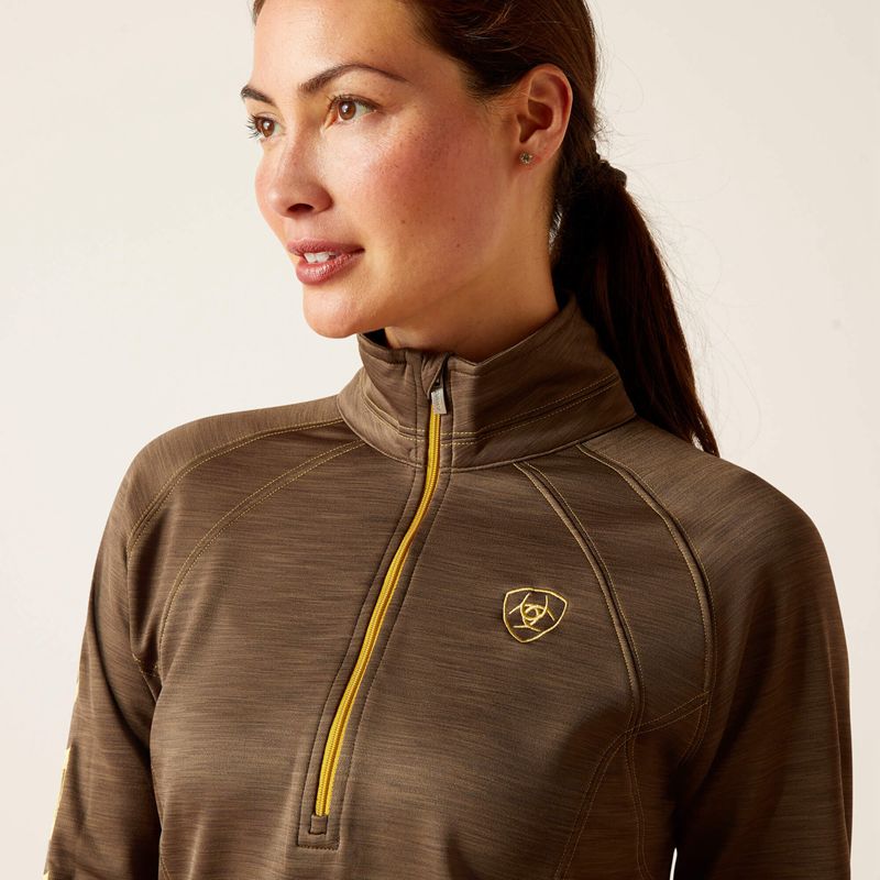 Ariat Tek Team 1/2 Zip Sweatshirt Canteen Femme | EGY-30909682