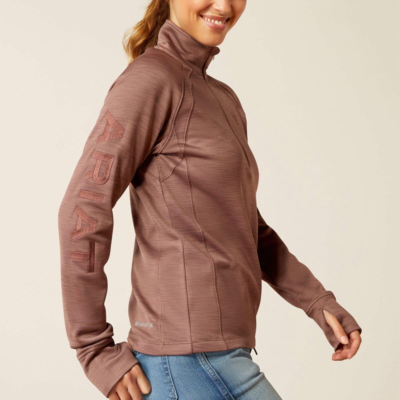 Ariat Tek Team 1/2 Zip Sweatshirt Twilight Mauve Femme | WCQ-67933145