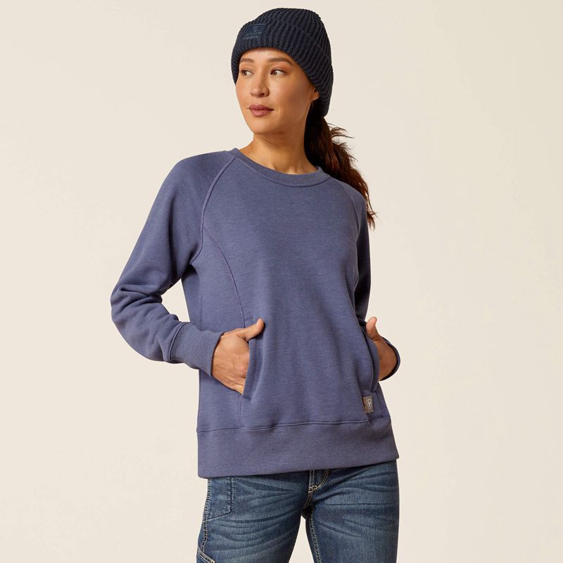 Ariat Rebar Traverse Sweatshirt Bleu Indigo Femme | LBG-45407116