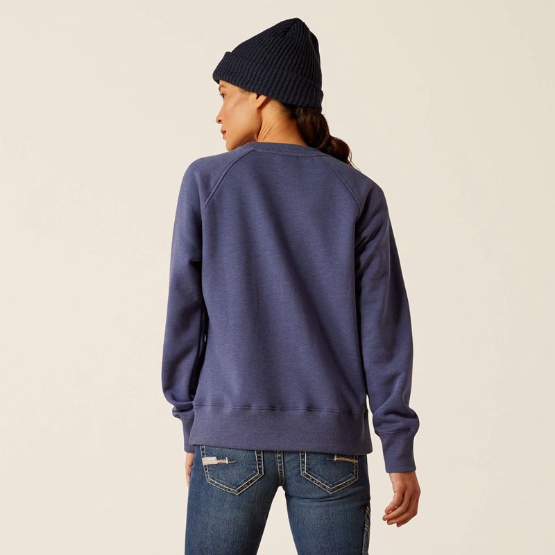 Ariat Rebar Traverse Sweatshirt Bleu Indigo Femme | LBG-45407116