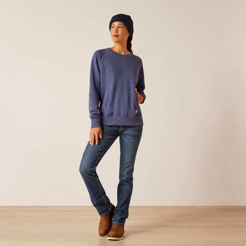 Ariat Rebar Traverse Sweatshirt Bleu Indigo Femme | LBG-45407116