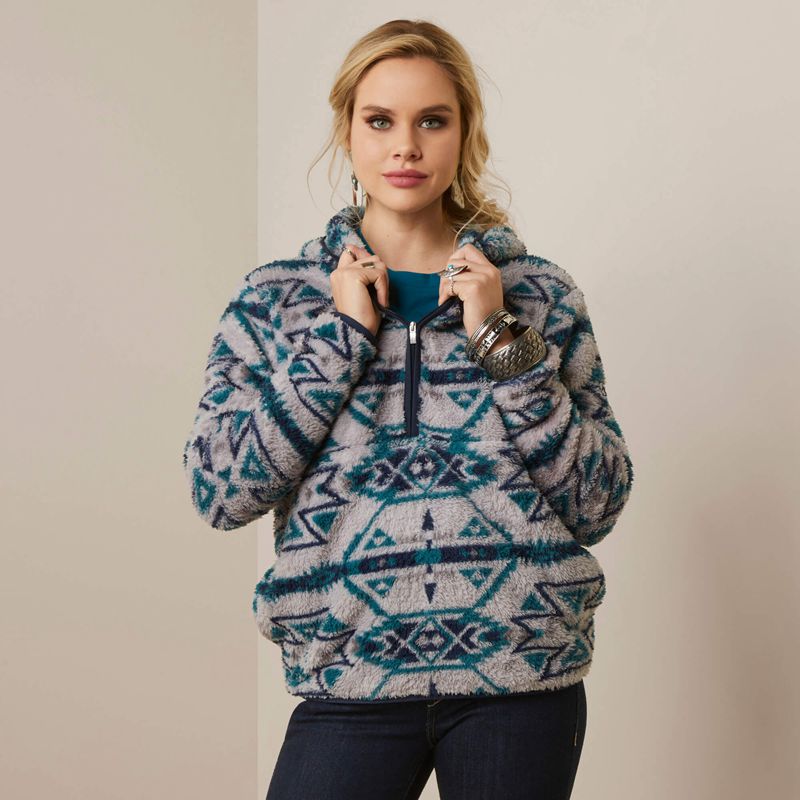 Ariat Real Berber Pullover Sweatshirt Rocky Mountain Print Femme | KZQ-86167594