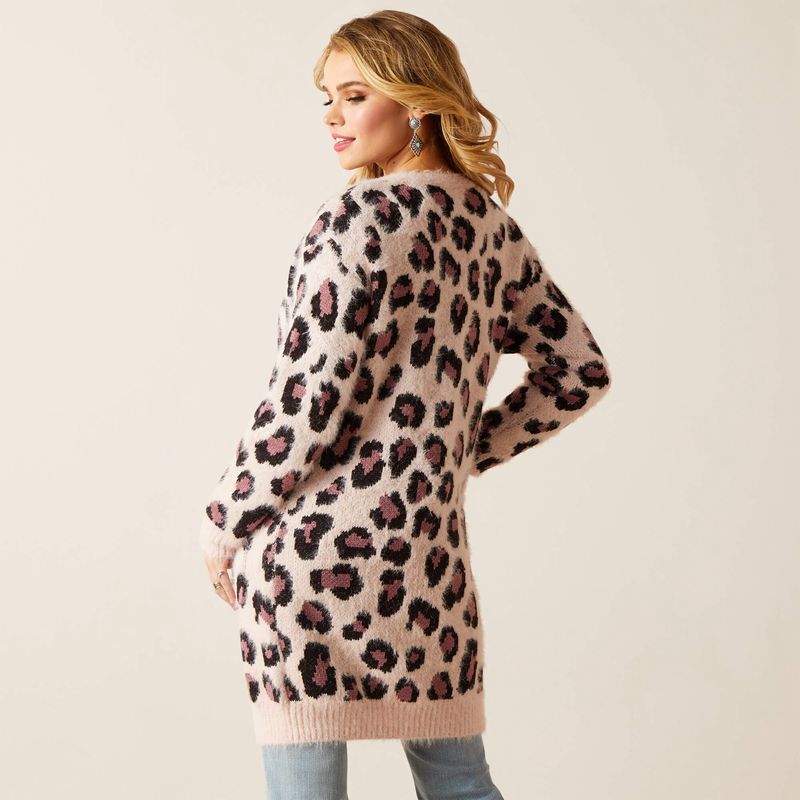 Ariat Pretty In Pink Sweater Rose Leopard Femme | GSI-69449754