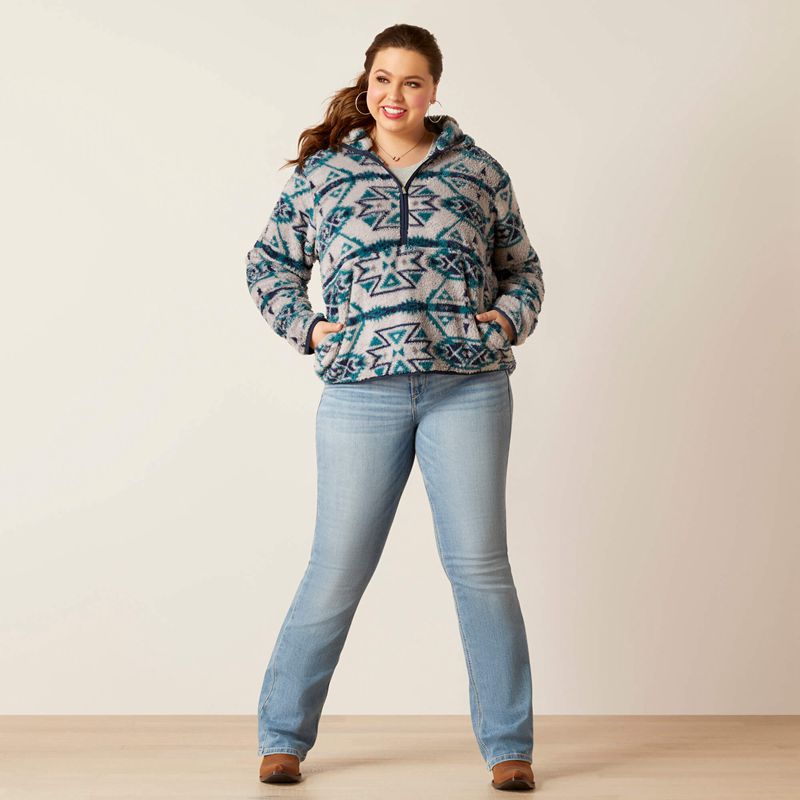 Ariat Real Berber Pullover Sweatshirt Rocky Mountain Print Femme | KZQ-86167594